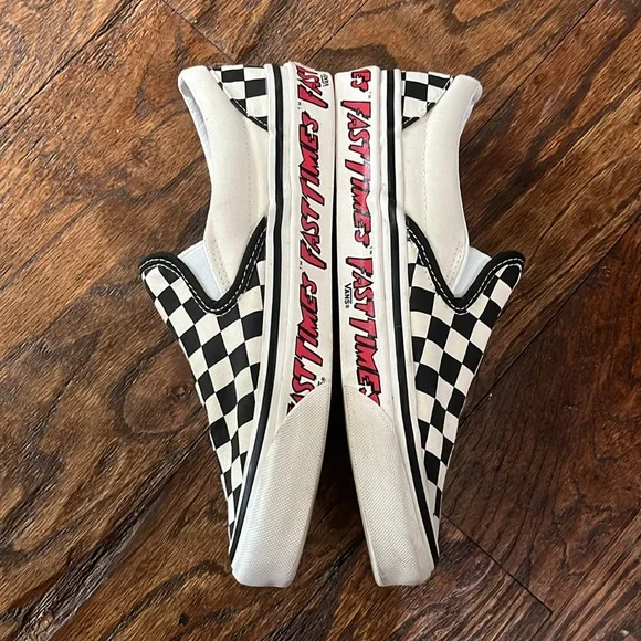 VANS Fast Times black and white checkered slip on - Picture 2 of 6